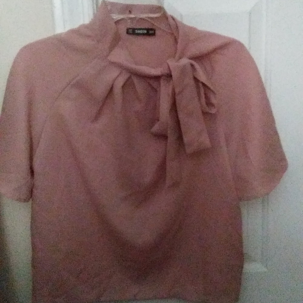Shein Bowtie neck flutter sleeve Blouse